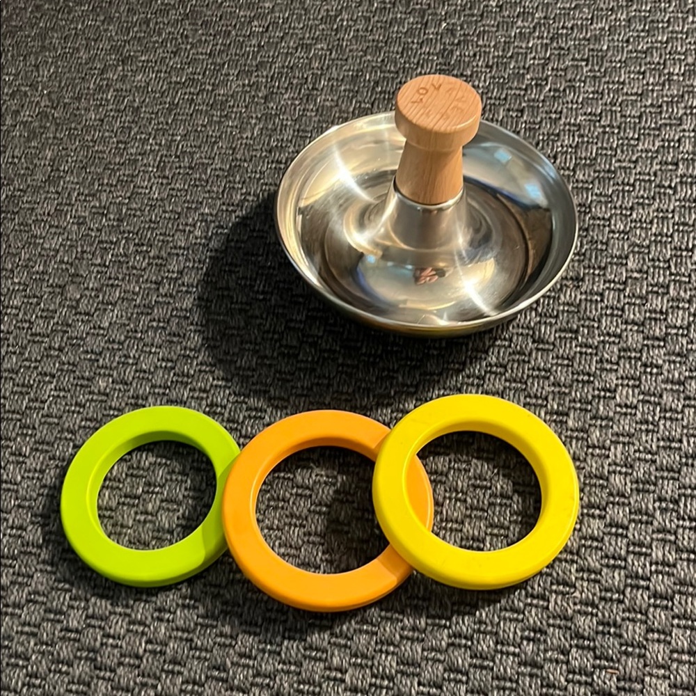 LOVEVERY Stainless Steel Spinning Top with Colorful Rings